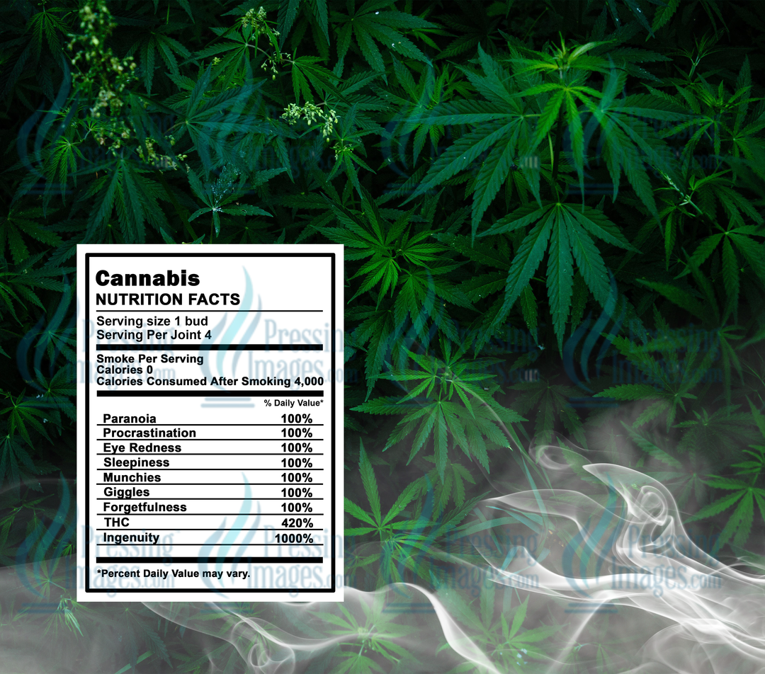 1124 Cannabis Nutrition Facts Neon Wrap