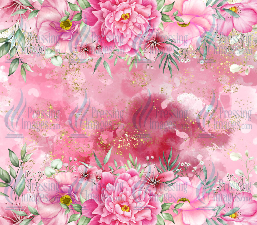 5071 Floral Pink Tumbler Wrap