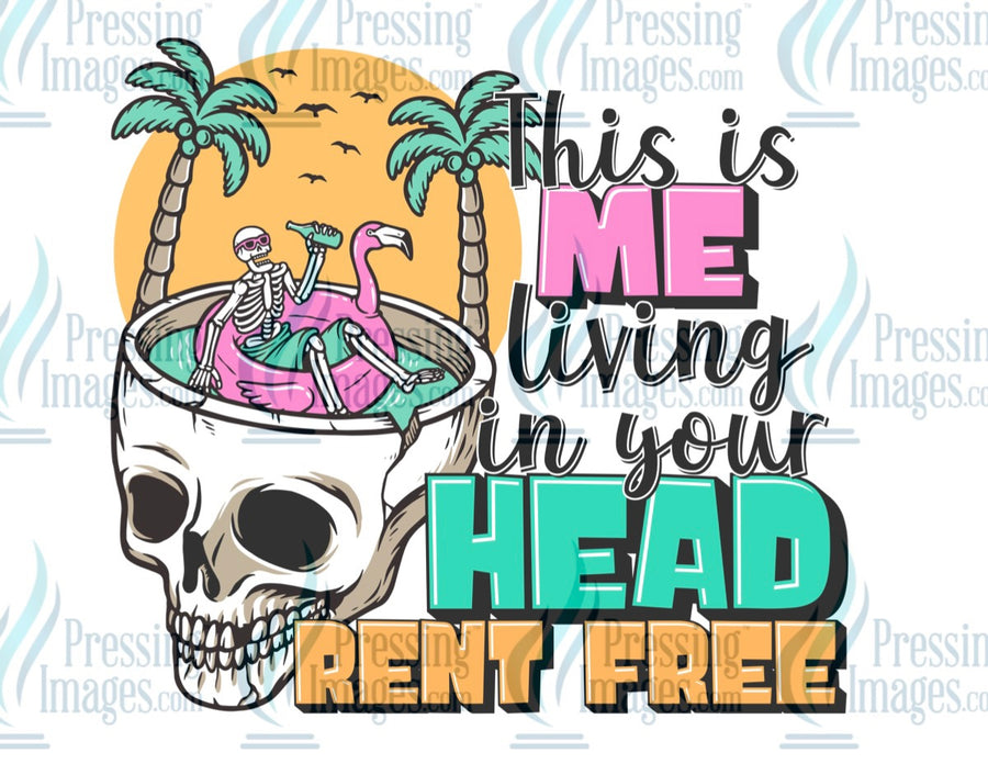 Decal: This is me living in your head rent free