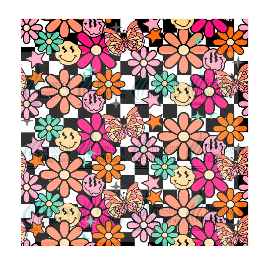 4296 Checkerboard flowers
