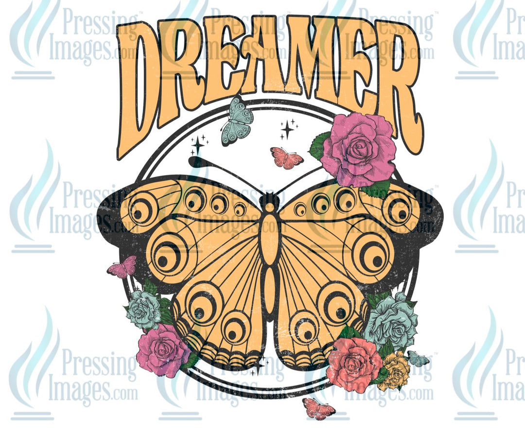 Decal: Dreamer butterfly yellow