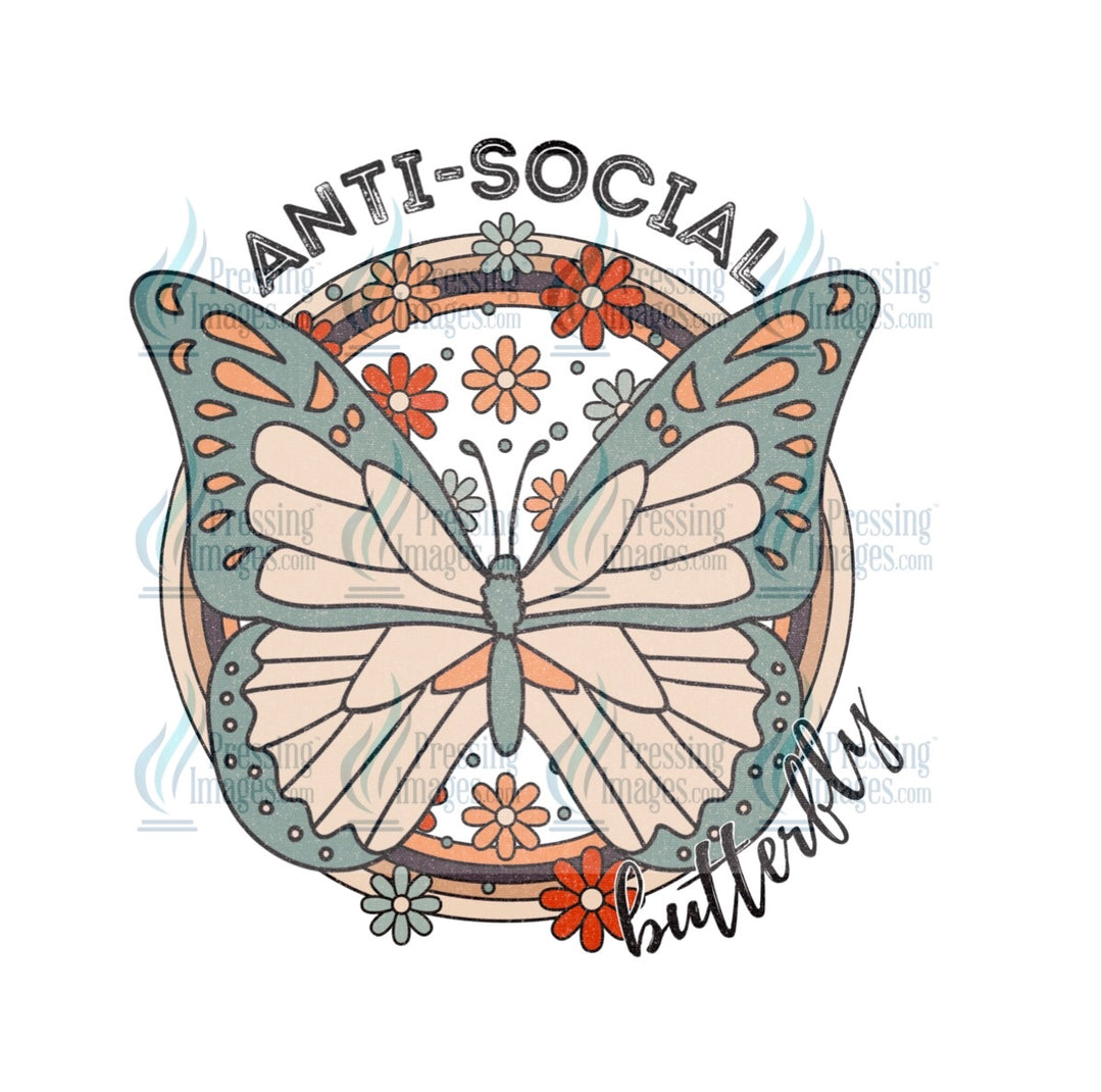 Decal: 4082 Anti social butterfly green