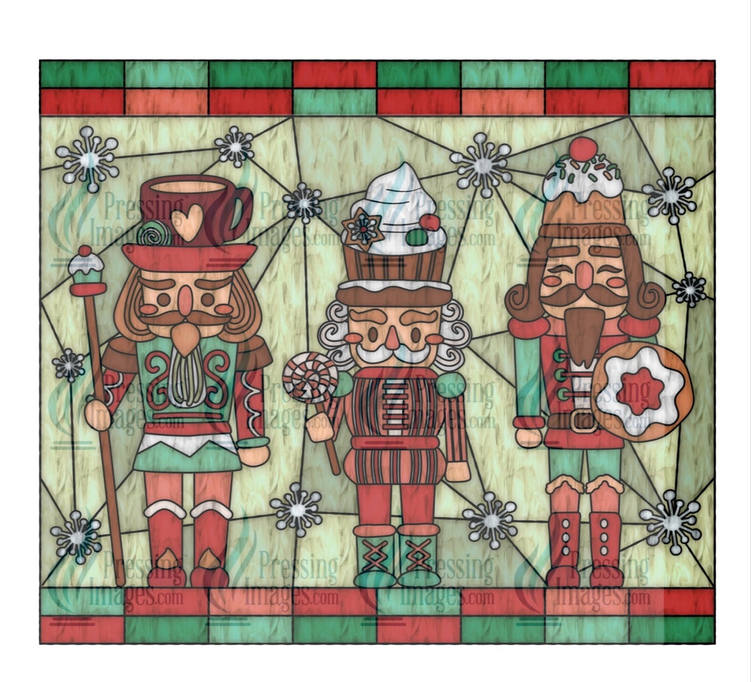 4156 Nutcracker green stained glass
