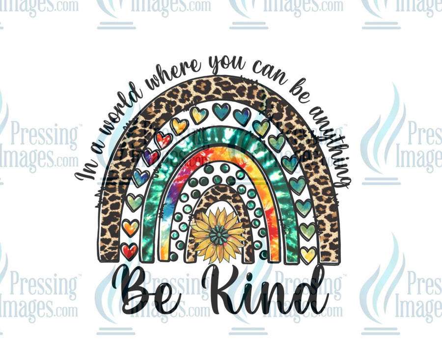 Decal: In a world where you can be anything be kind rainbow