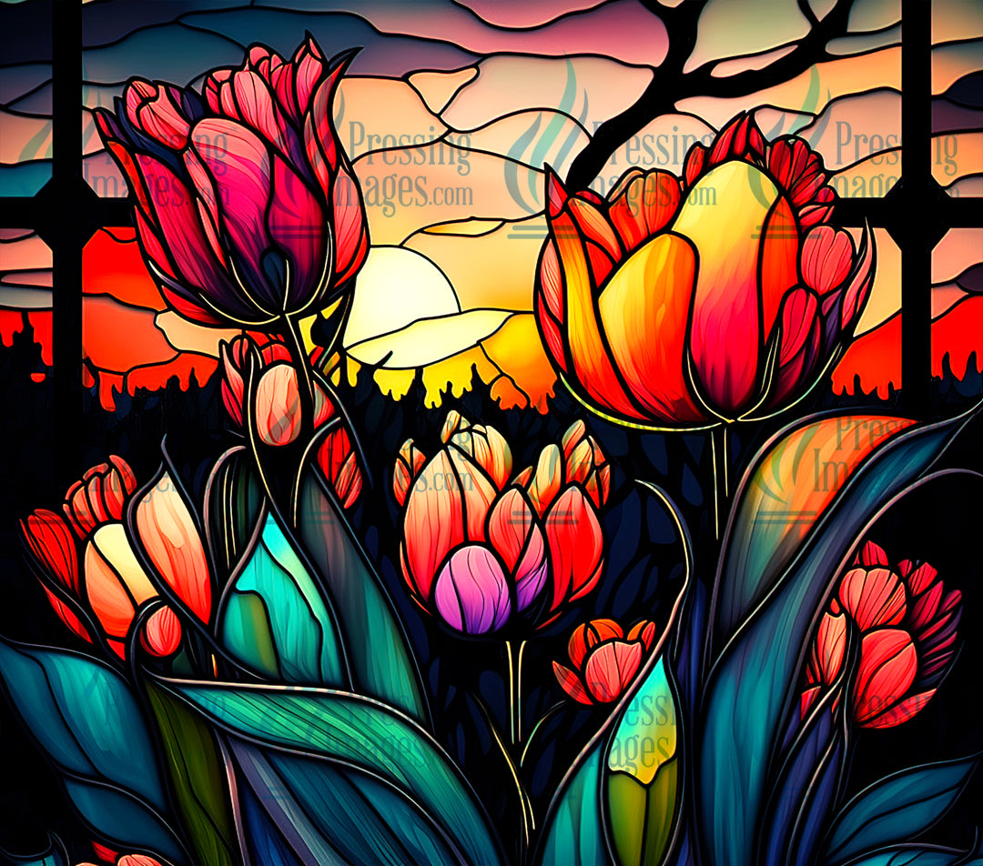 7038 Tulips Tumbler Wrap