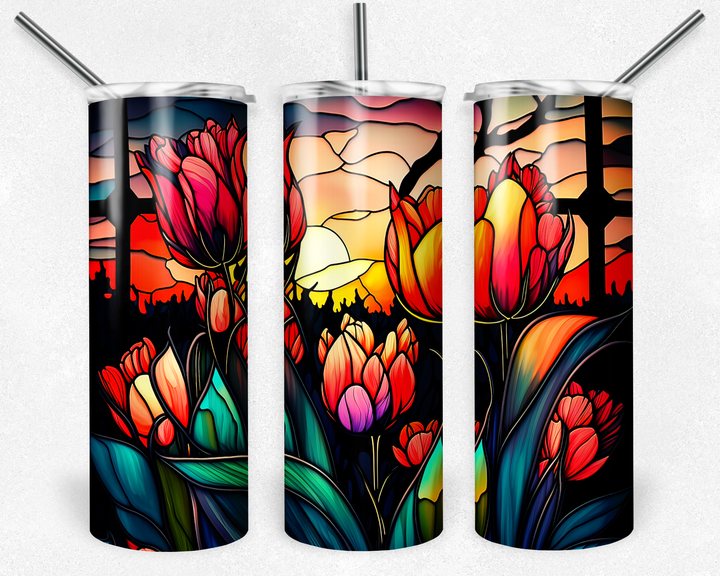 7038 Tulips Tumbler Wrap