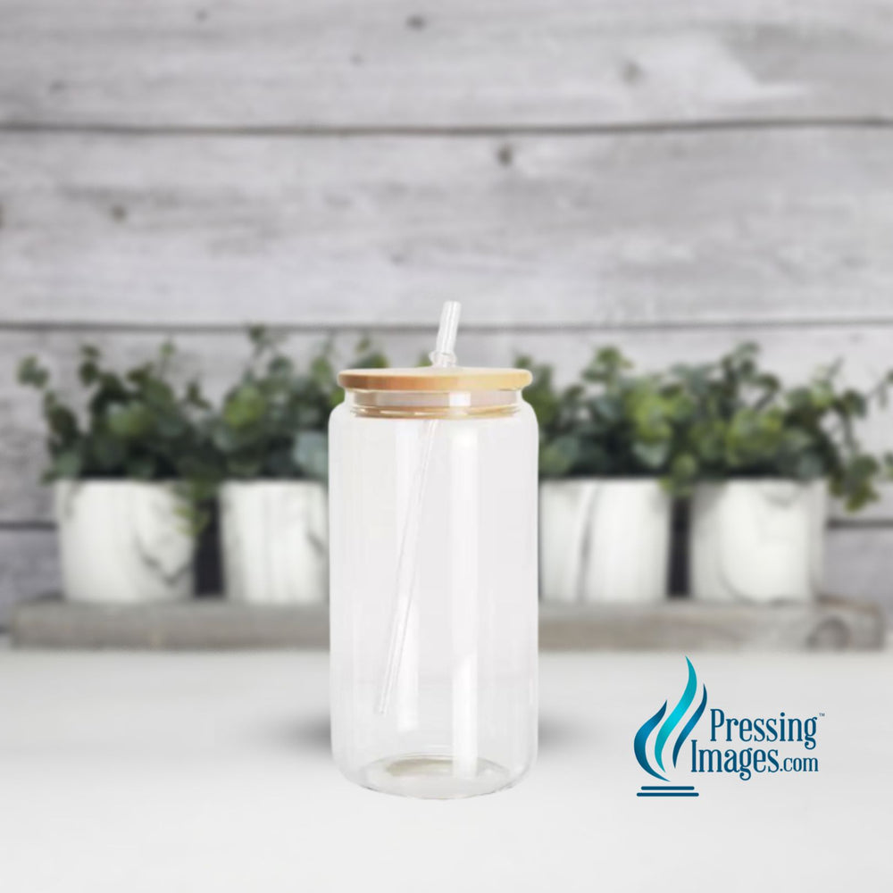 Sublimation | 16oz Glass with Bamboo Lid