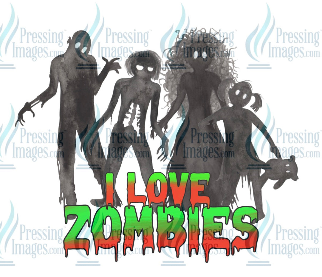 Decal: 469 I love zombies