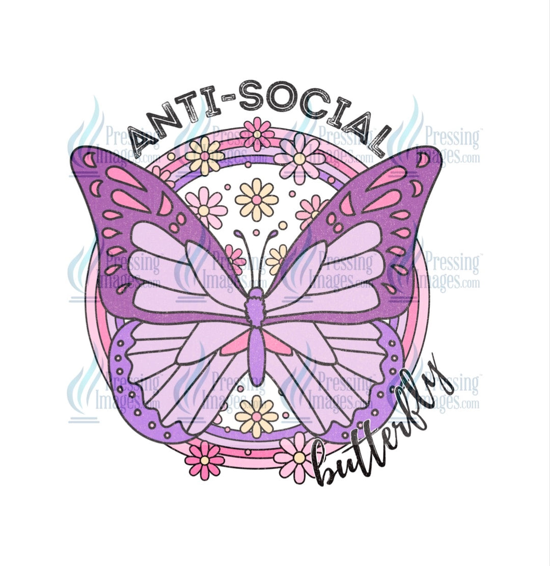 Decal: 4083 Anti social butterfly purple