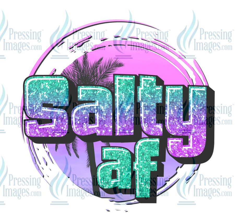 Decal: Salty AF glitter