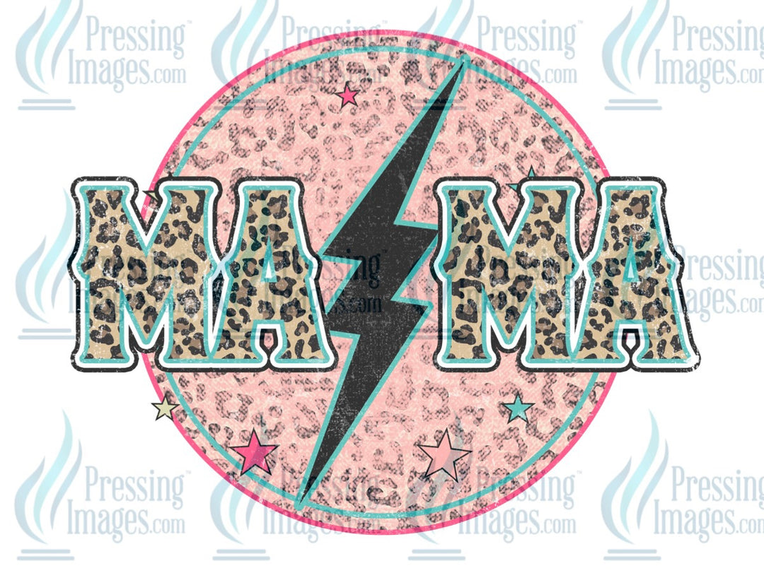 Decal: Mama lightning bolt in circle