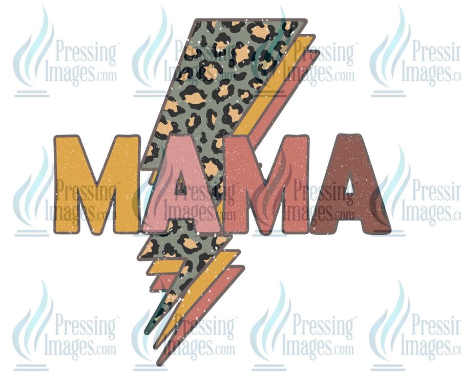 Decal: Mama leopard lightning bolt