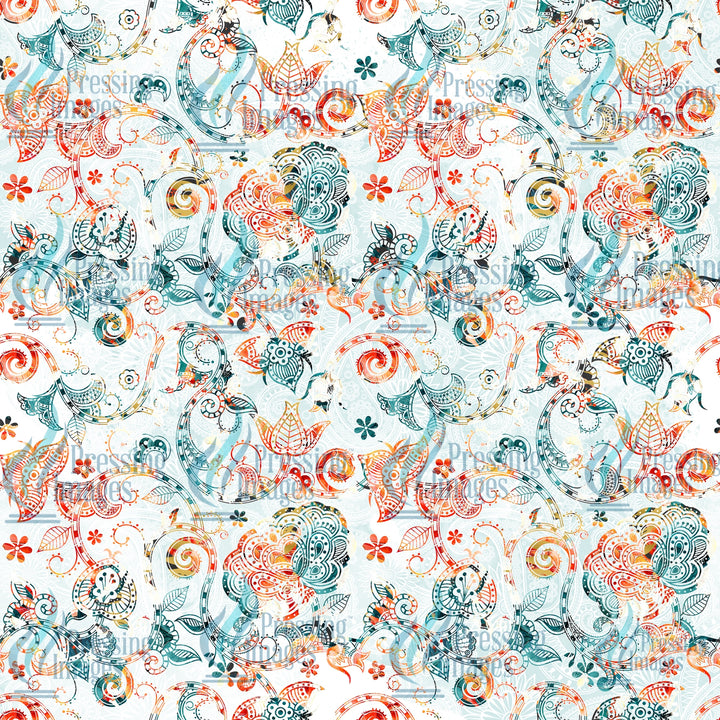 Teal and Peach Floral Pack