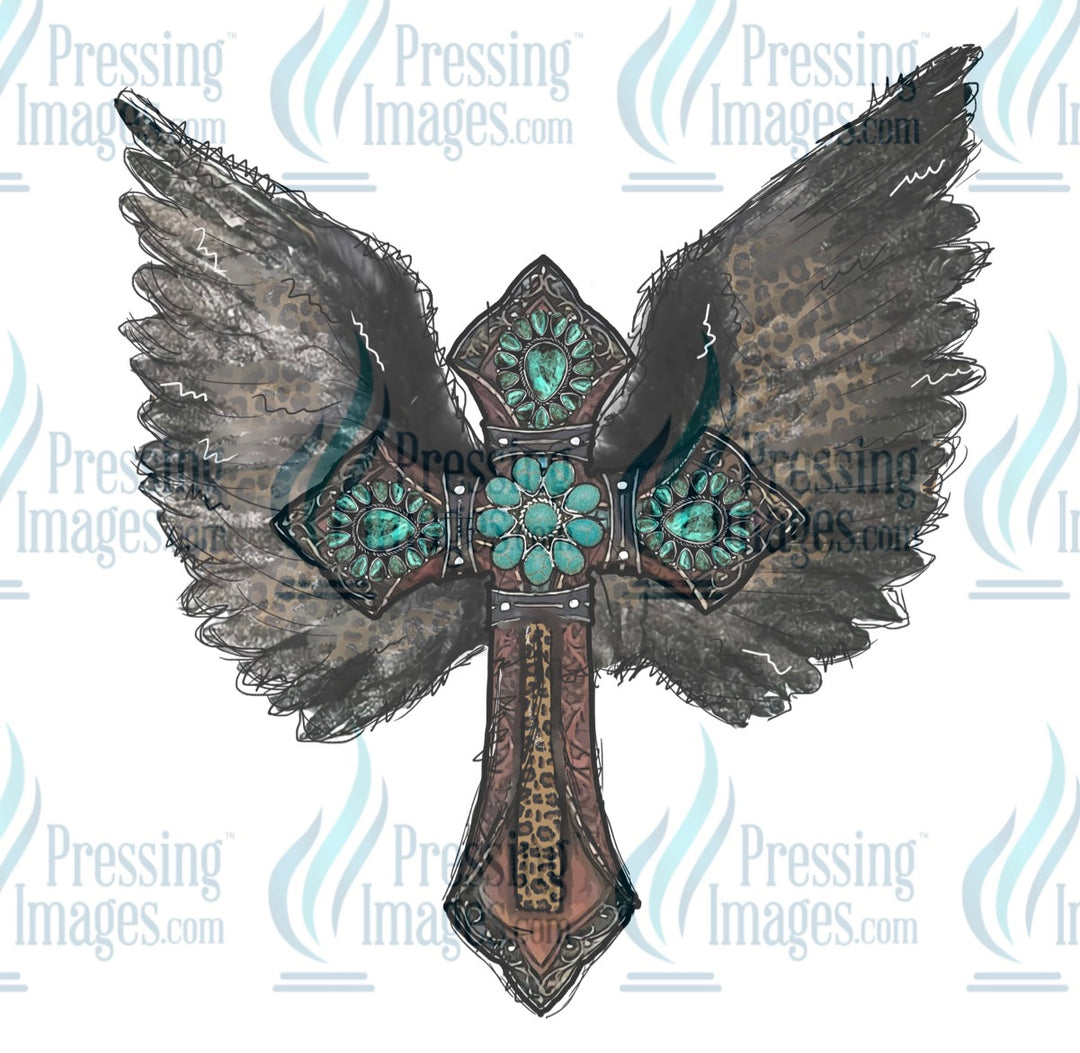Decal: Cross and wings