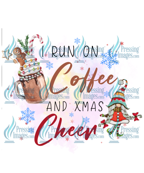 Decal: 1255 Run On Coffee And Xmas Cheers