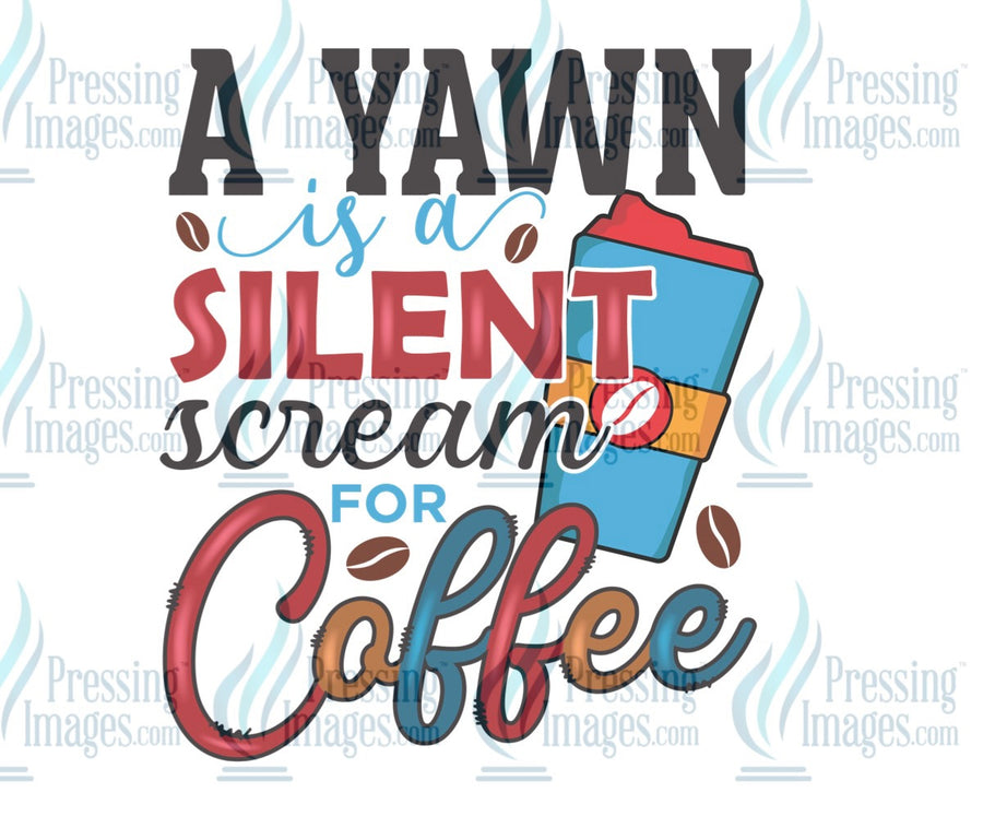Decal: A yawn is a silent scream for coffee