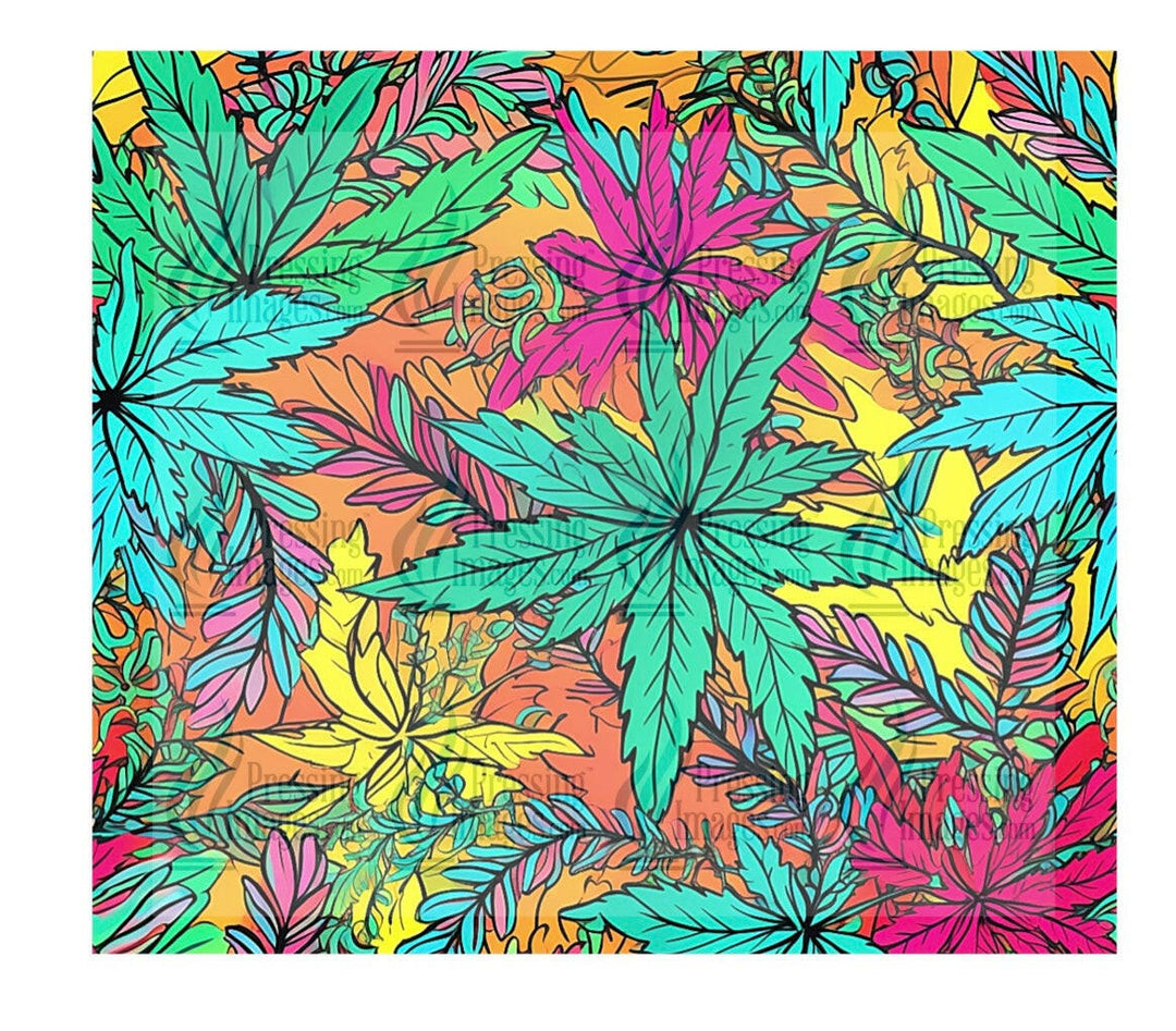 4587 colored weed leaf.