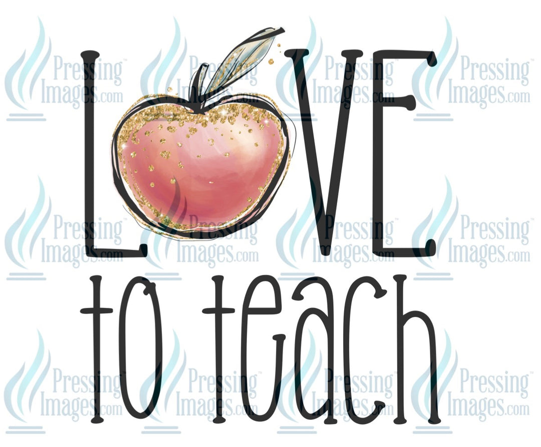 Decal: Love to teach with apple