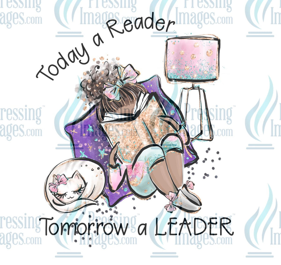 Decal: Today a reader tomorrow a leader - dark skin