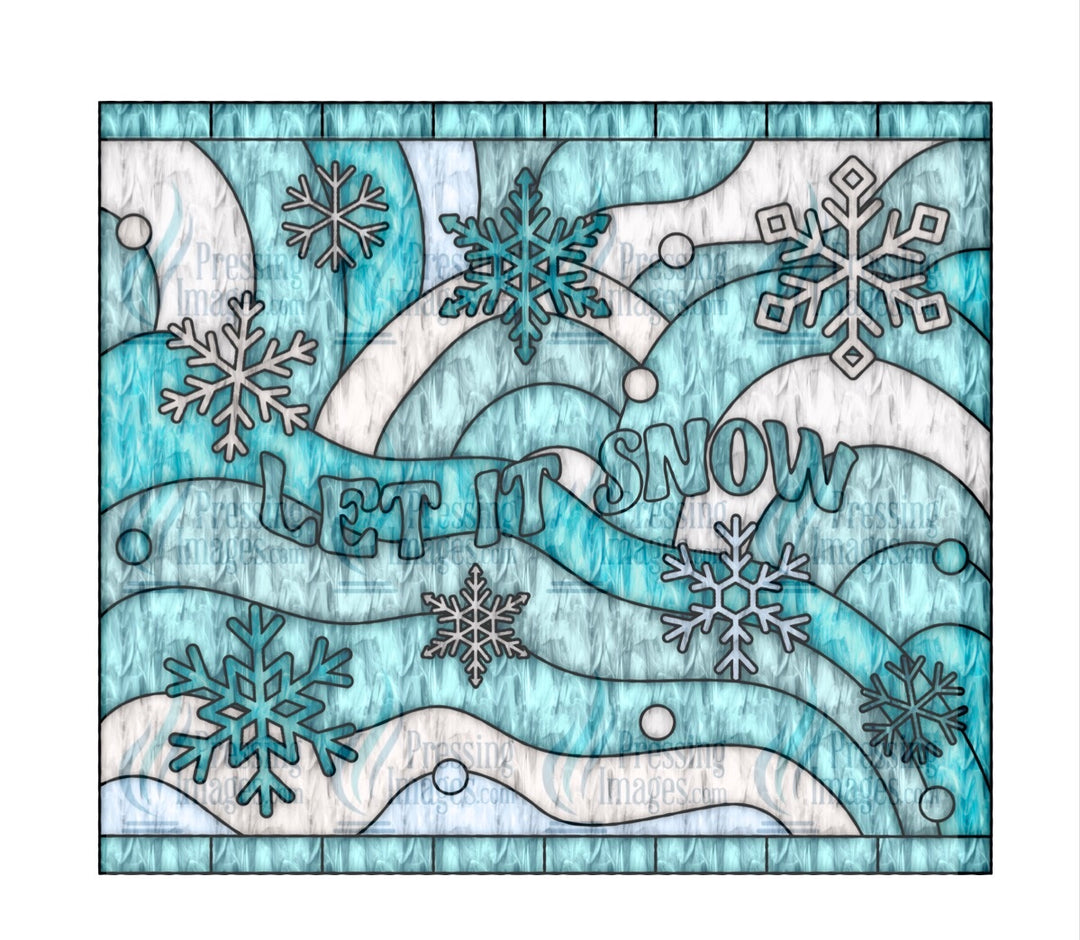 4161 let it snow blue stained glass