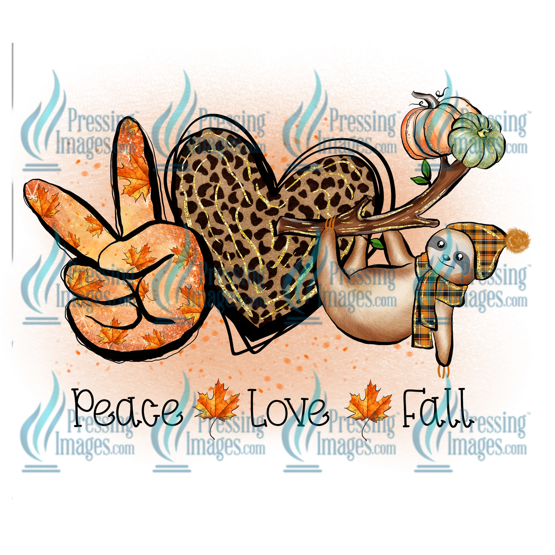 Decal: 1045 Peace Love Fall Sublimation