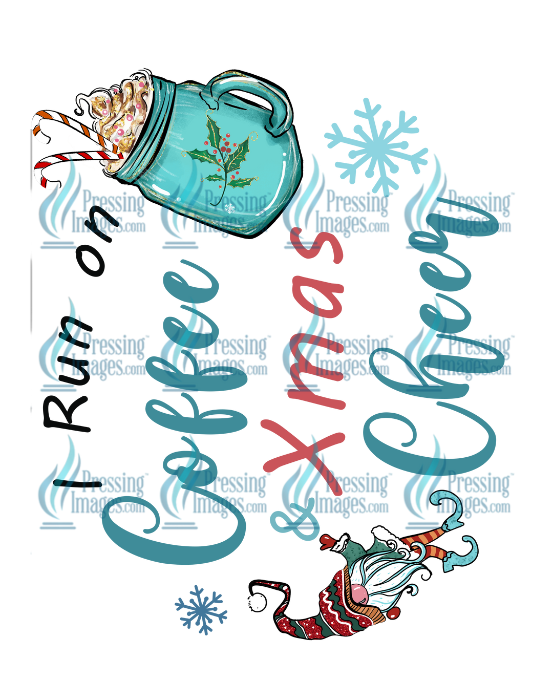 Decal: 1304 I Ran On Coffee And Xmas Cheer Sublimation