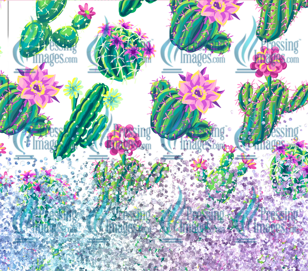 5028 Cactus Glitter Tumbler Wrap