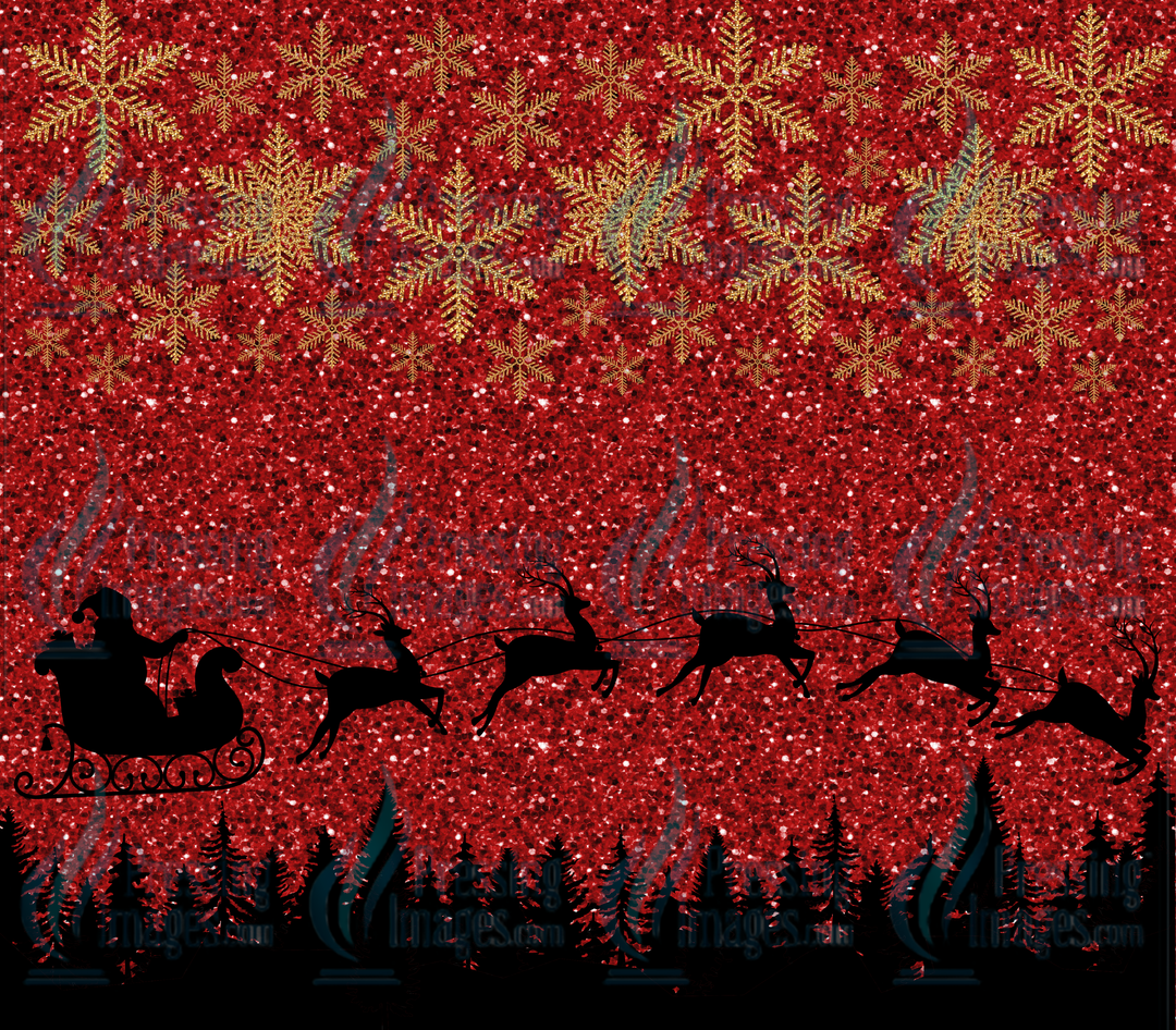 5351 Christmas Santa Glitter Tumbler Wrap