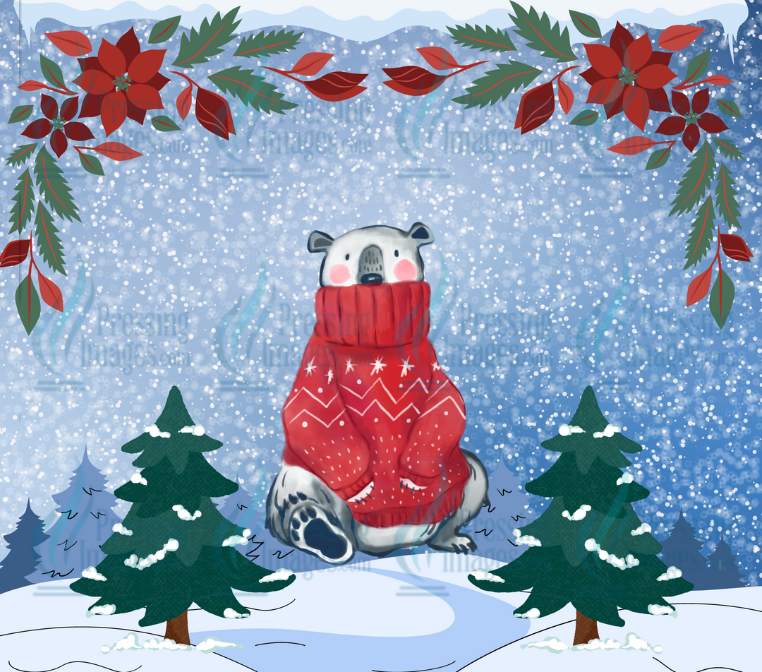 1211 Christmas Bear Wrap