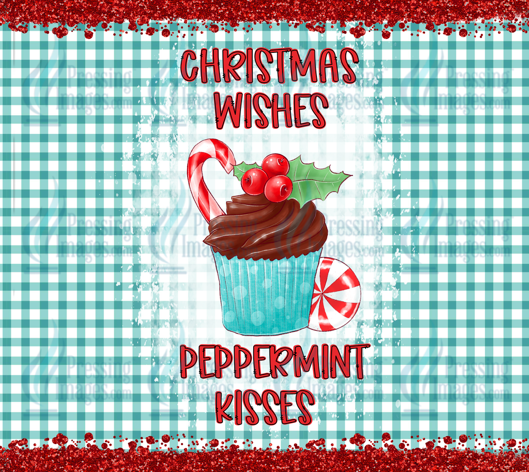 1218 Christmas Wishes Peppermint Tumbler Wrap