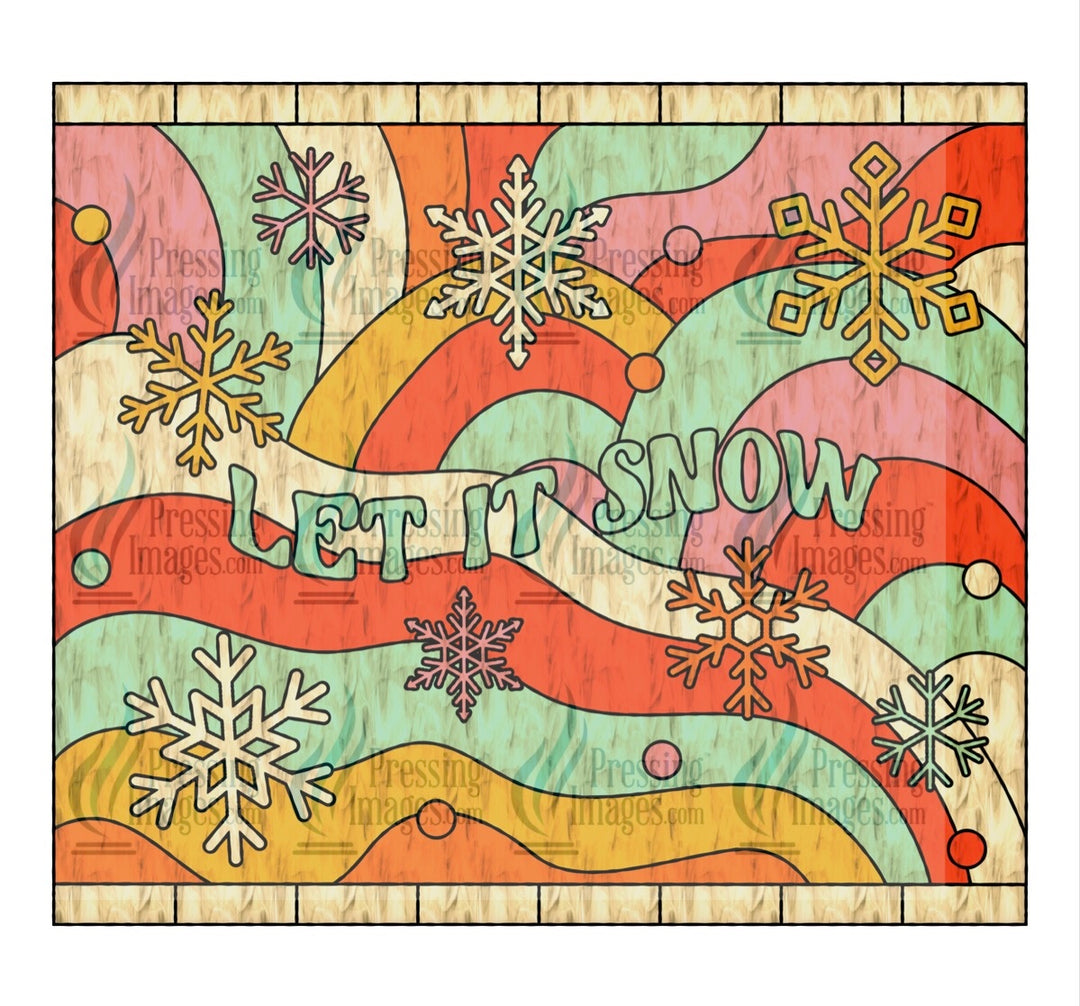 4160 let it snow retro stained glass