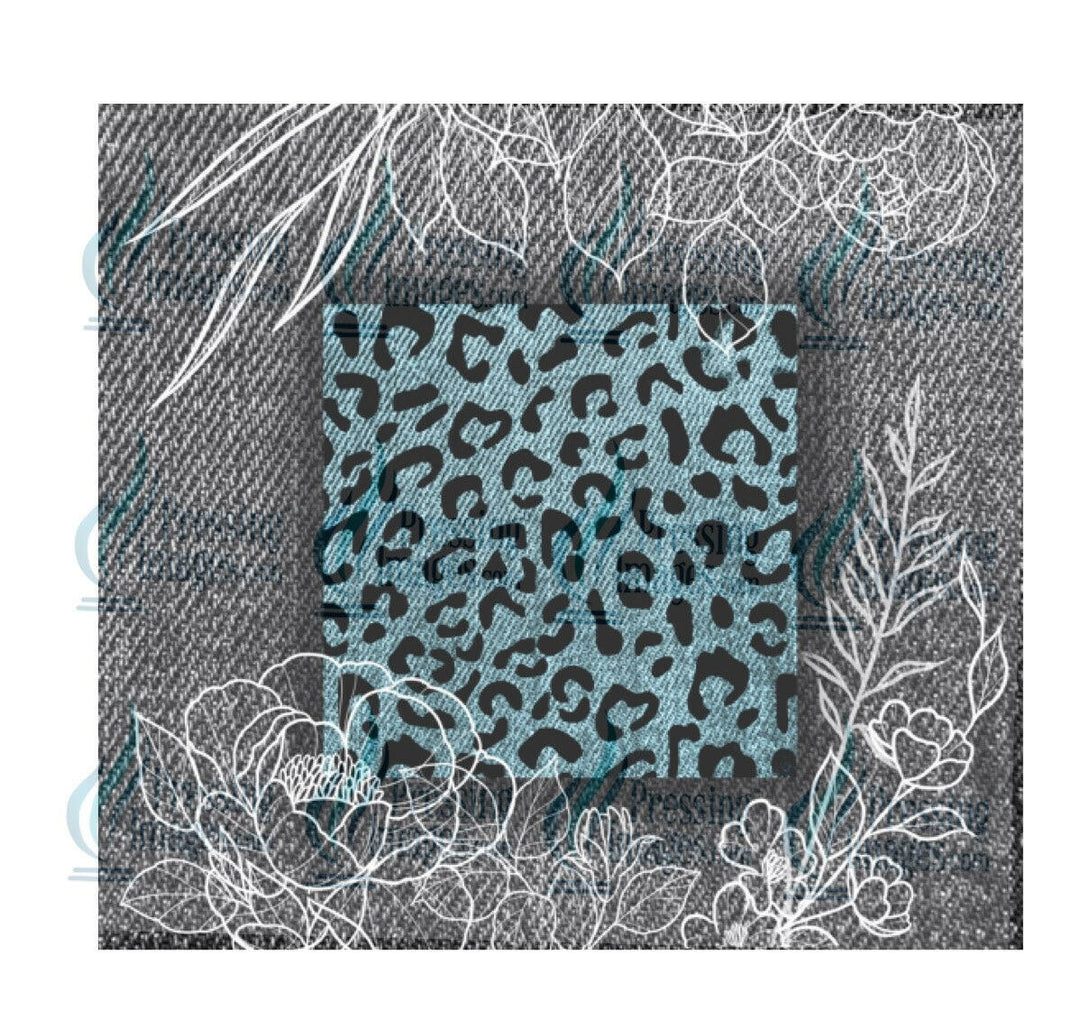 4014 Grey with white flowers and cheetah print.