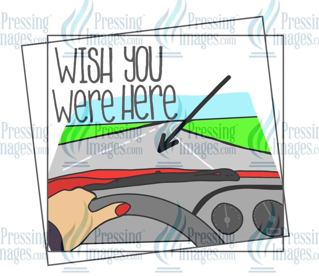 Decal: Wish you were here - Woman Driving