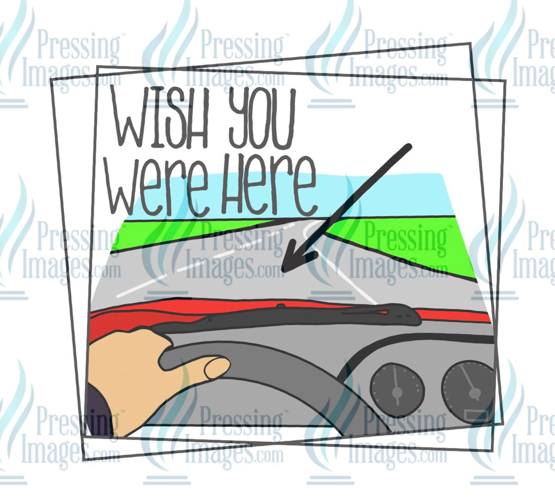 Decal: Wish you were here - man driving