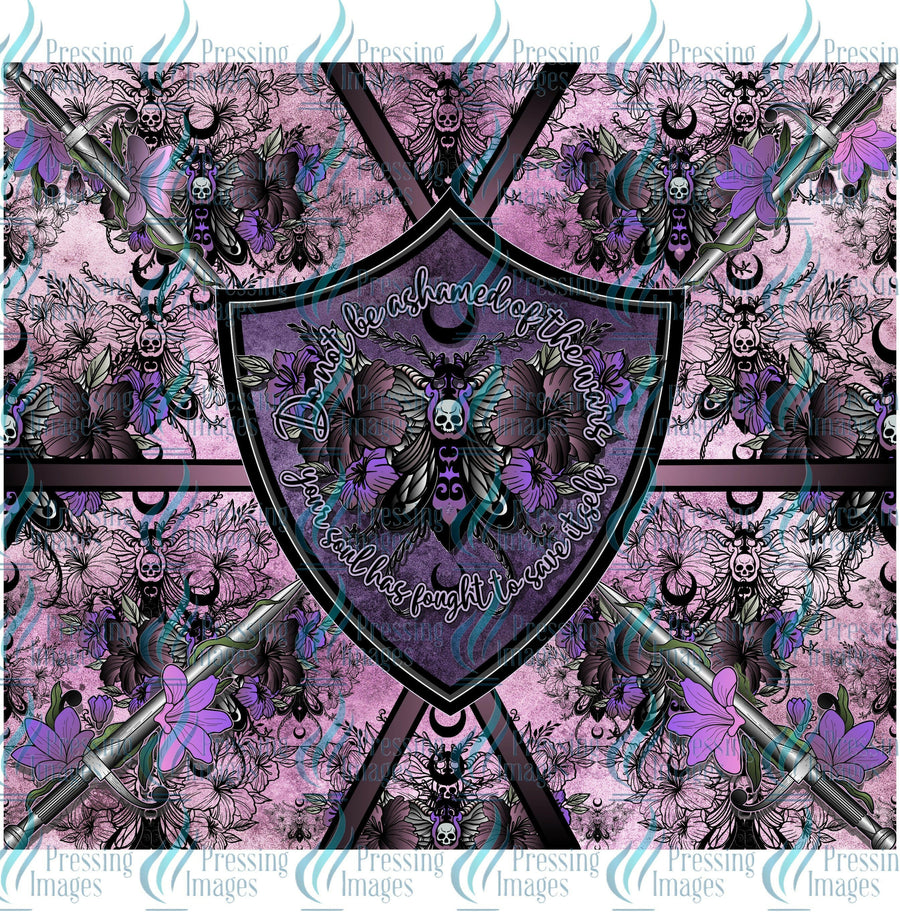 Don't be Ashamed of the Wars Your Soul Has Fought Wrap Exclusive to Pressing Images.