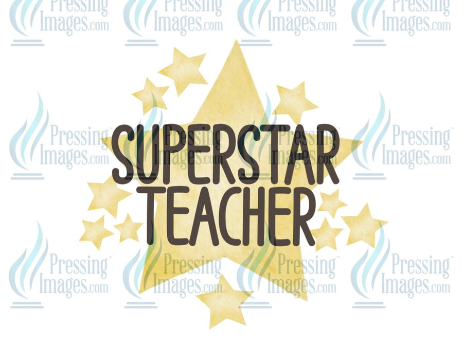 Decal: Superstar teacher with stars