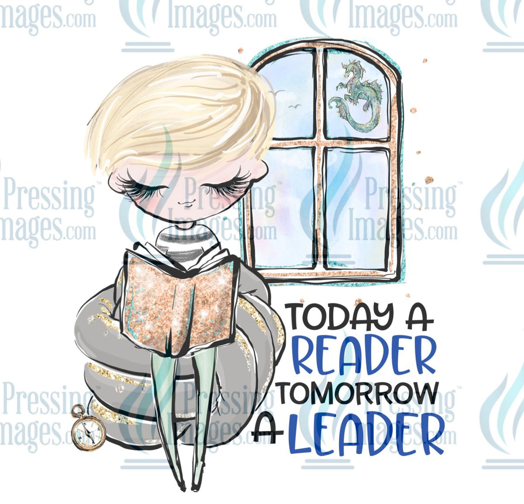Decal: Today a reader tomorrow a leader - blonde boy