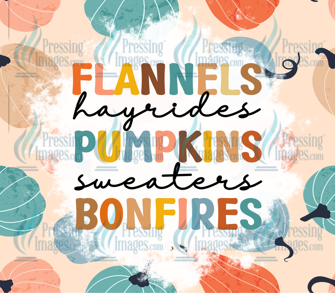 1252 Flannels Pumpkins Bonfires Straight Tumbler Wrap