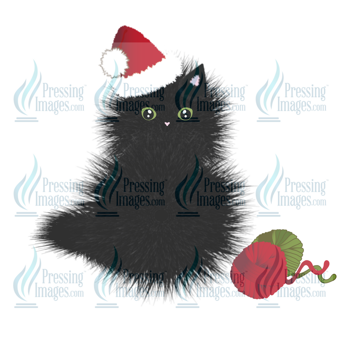 Decal: 1599 Fluffy Christmas Cat