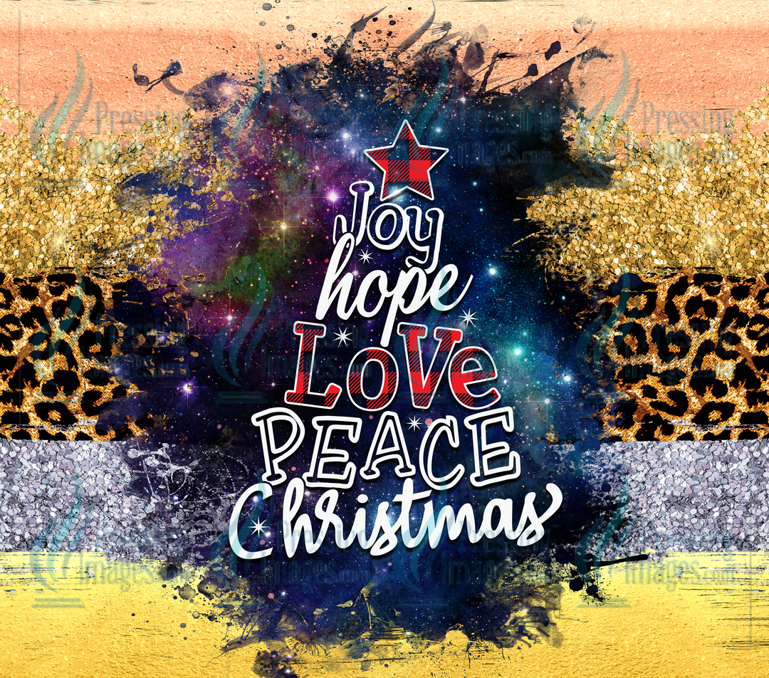 5534 Joy Hope Love Peace Christmas Tumbler Wrap