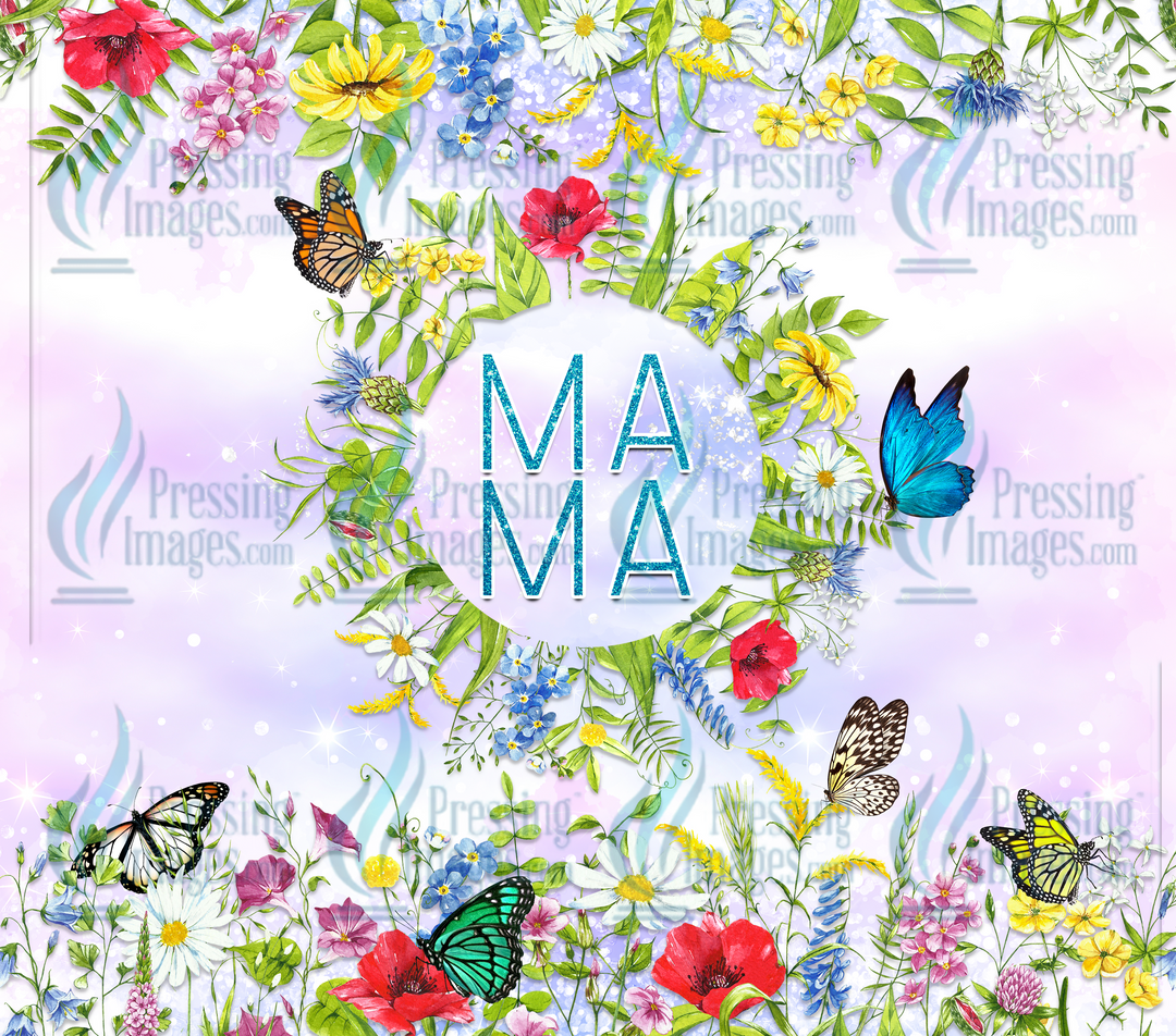 6129 Mama Floral Tumbler Wrap