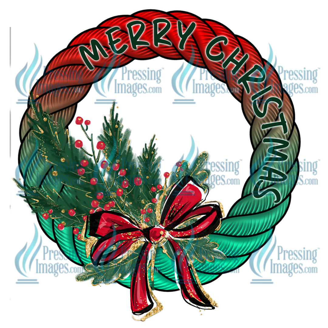 Decal: 1140 Merrry Christmas wreath