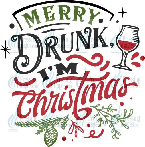 Decal: 1729 Merry Christmas Drunk Im.