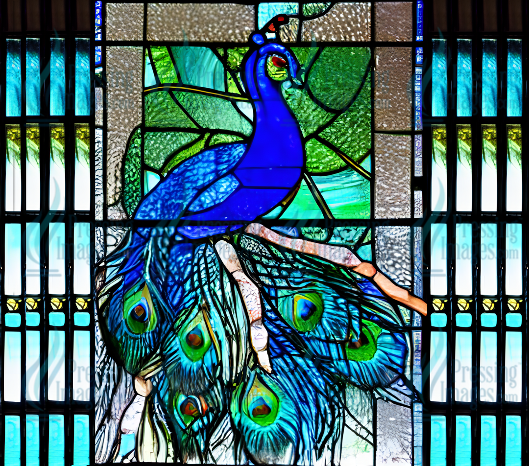 1317 Peacock Stained Glass Wrap