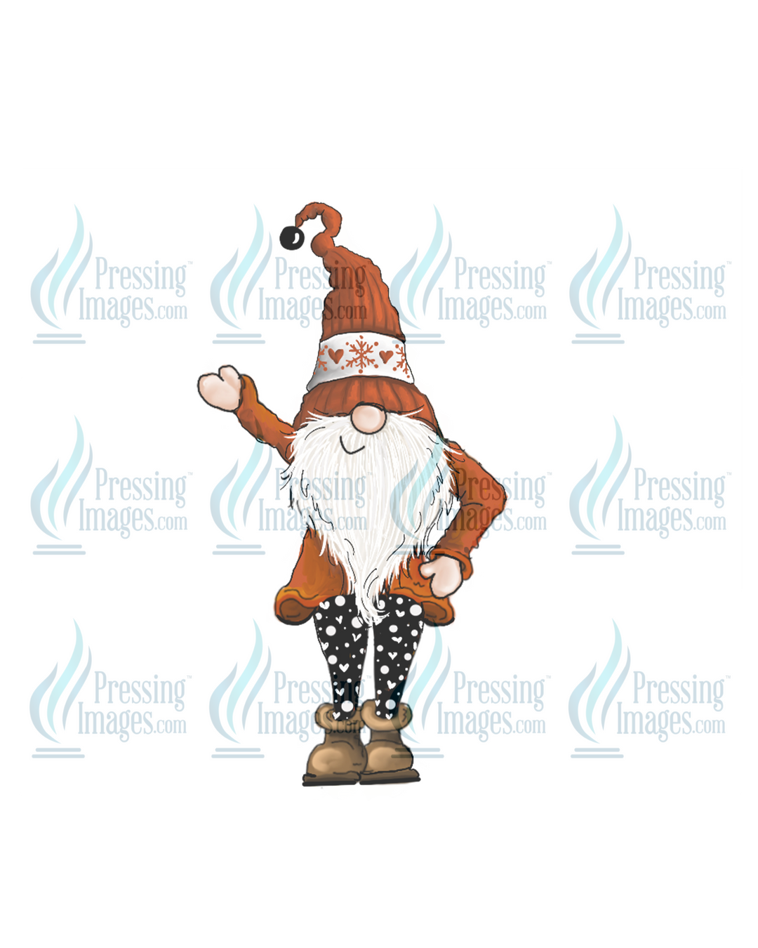 Decal: 1827 Santa gnome snowflake hat.