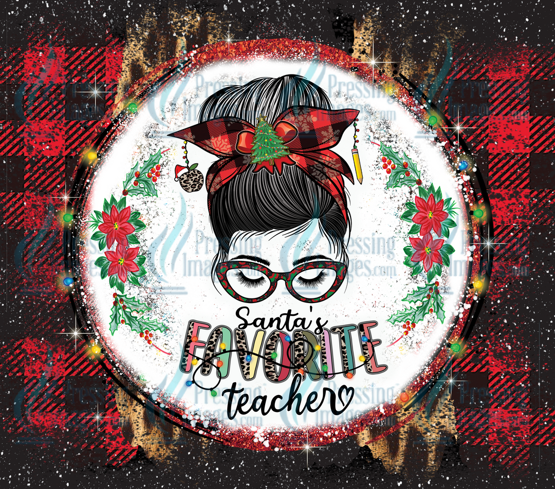 5705 Santas Favorite teacher Tumbler Wrap