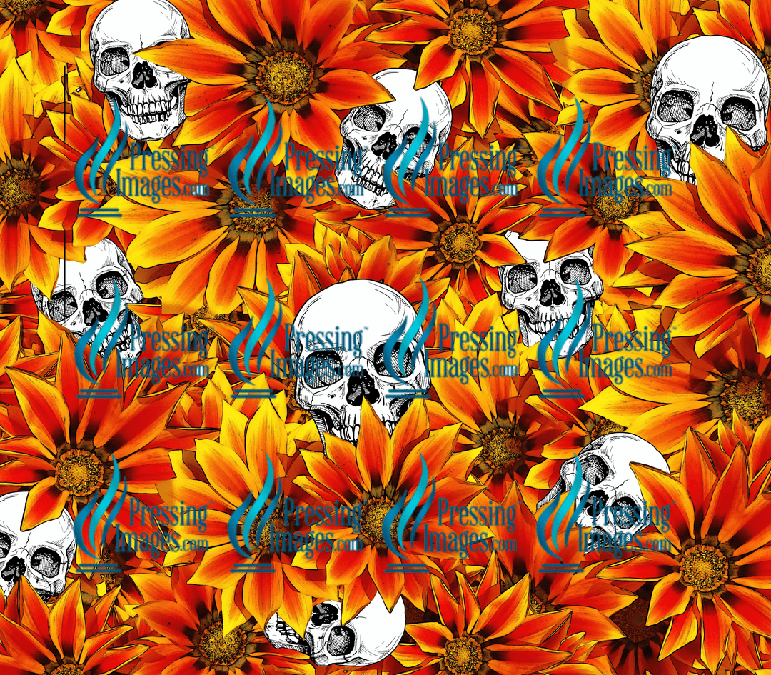 4028 Skulls And Flowers Tumbler Wrap
