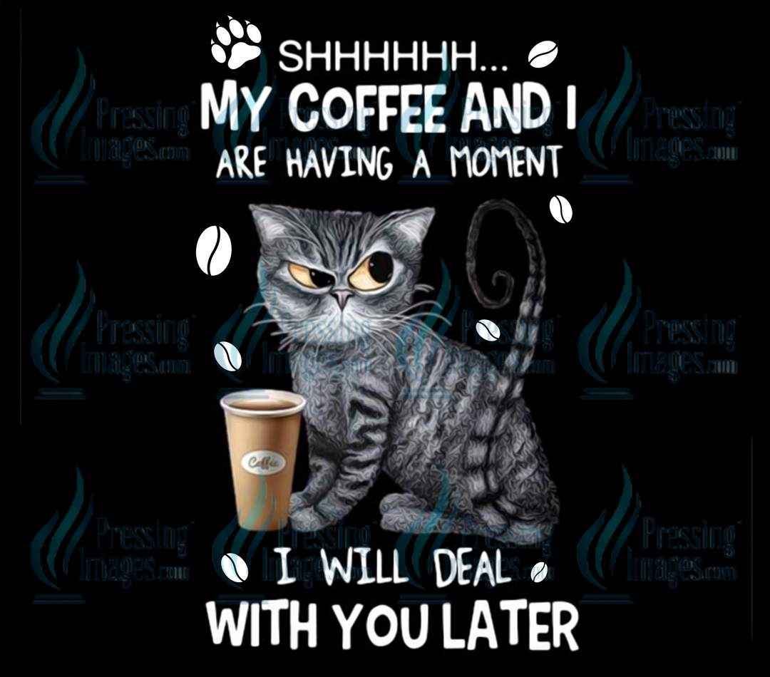 5899 Tabby Cat With Coffee Tumbler Wrap