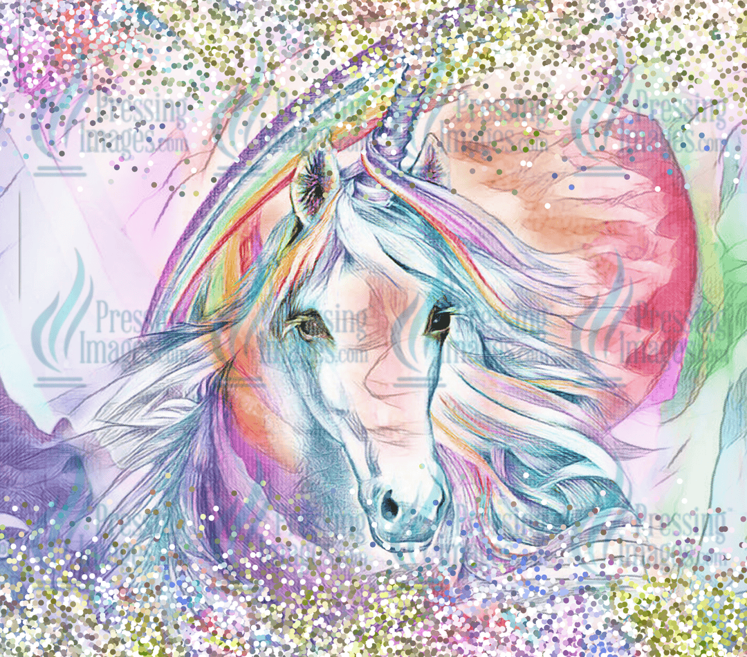 1381 Bright Rainbow Unicorn Tumbler Wrap.