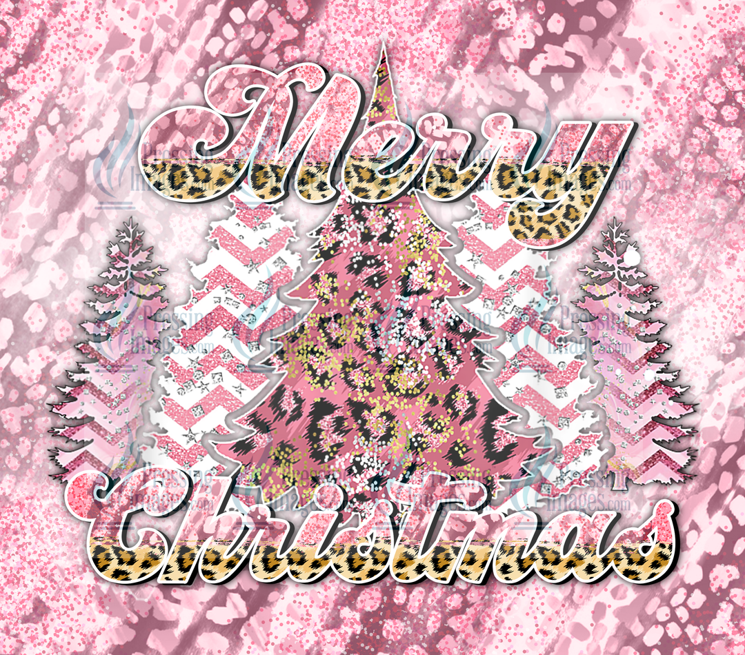 6453 Pink Merry Christmas Tumbler Wrap.